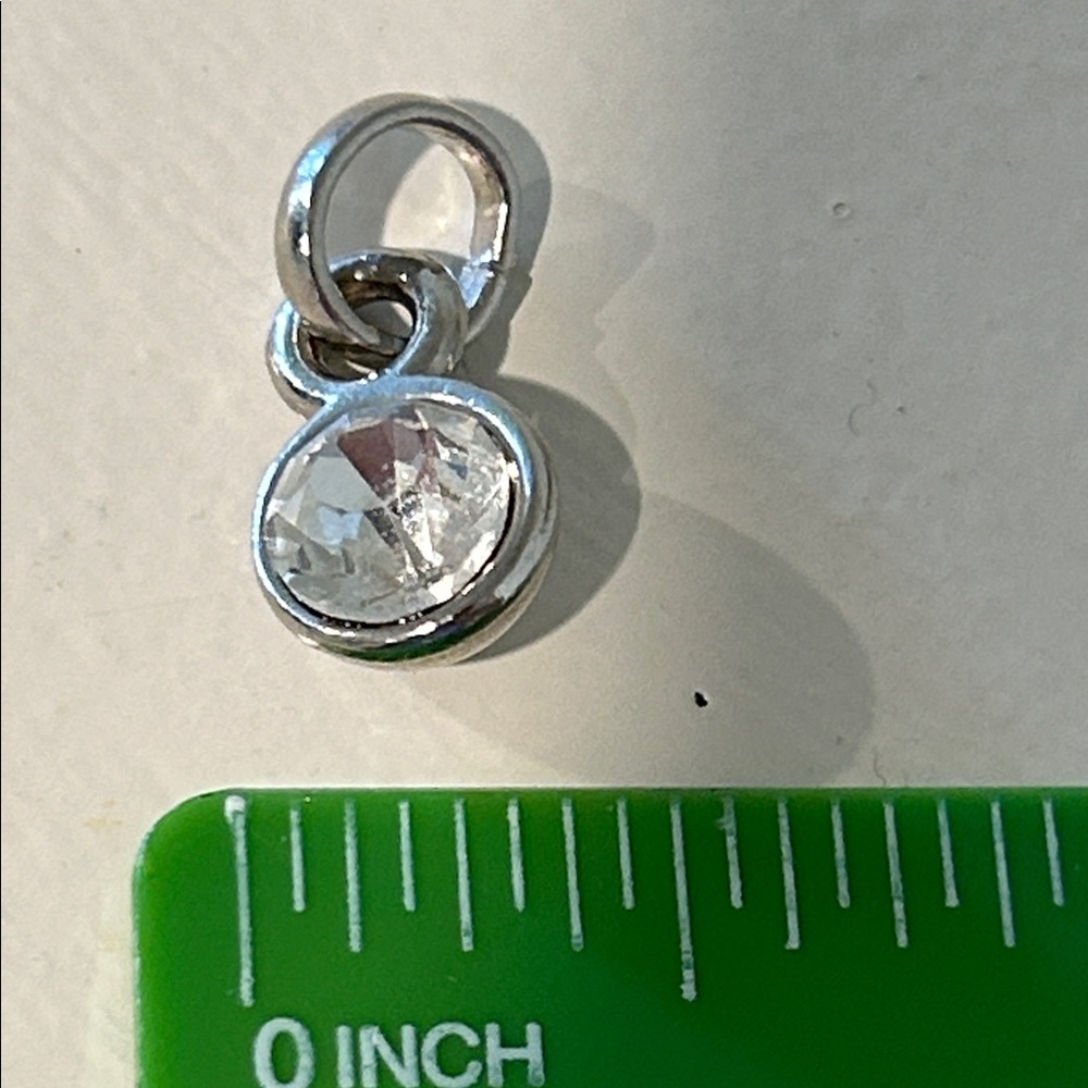 Silver tone rhinestone Charm Pendant